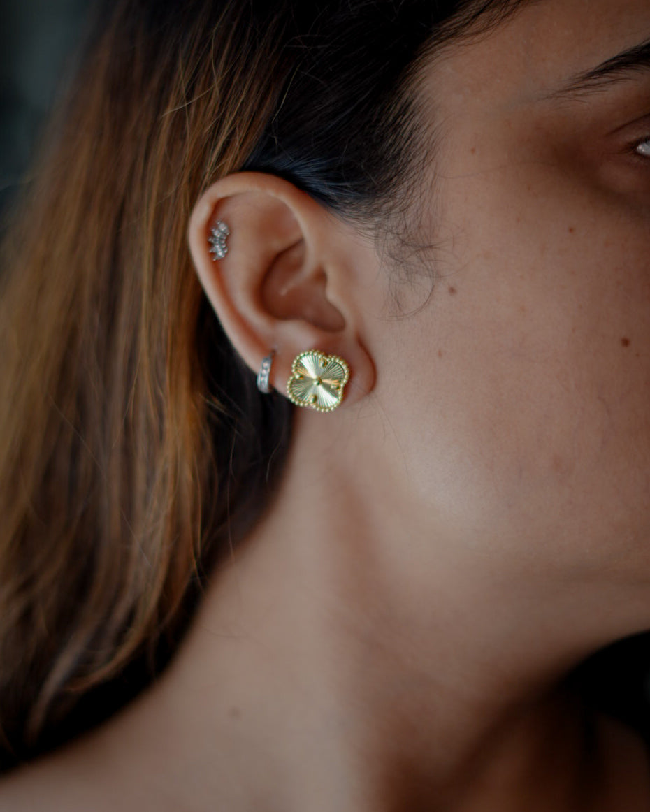 Gold Clover Studs