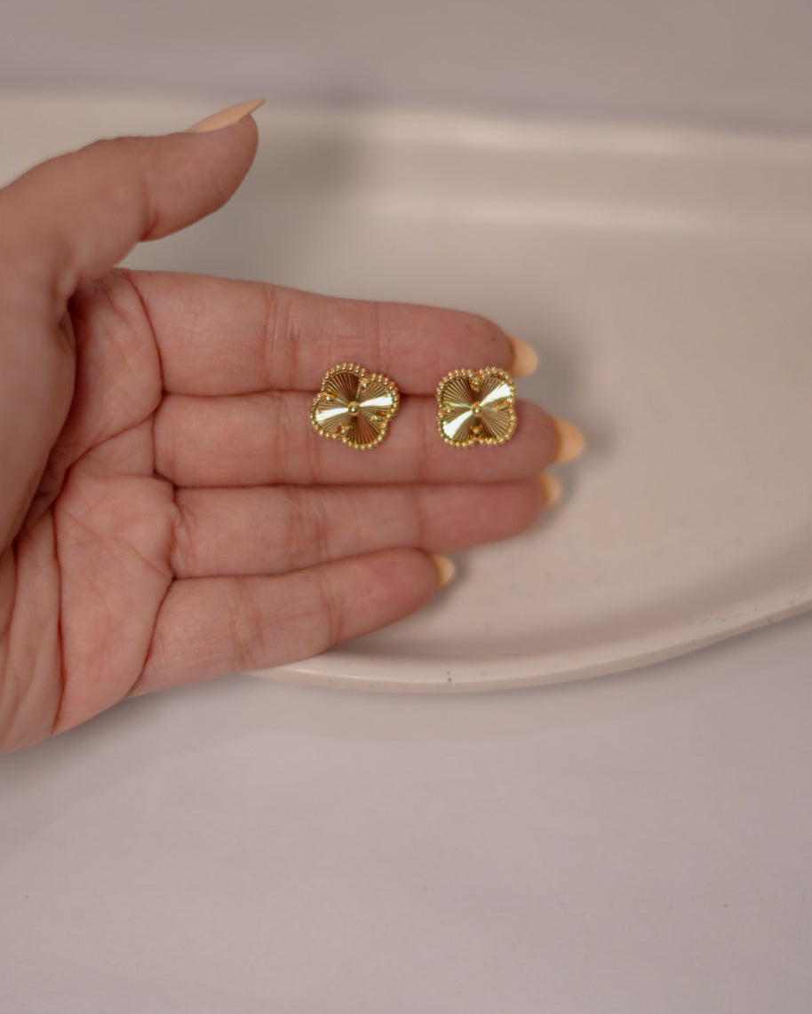 Gold Clover Studs
