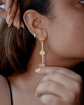 Gold Clover Danglers