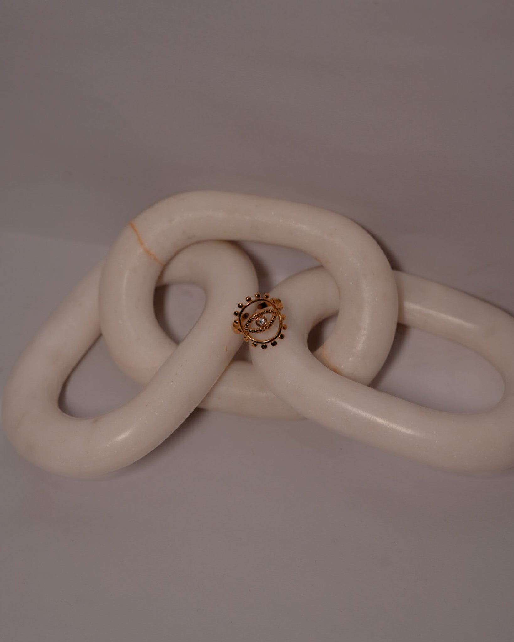 Hollow Evil Eye Ring
