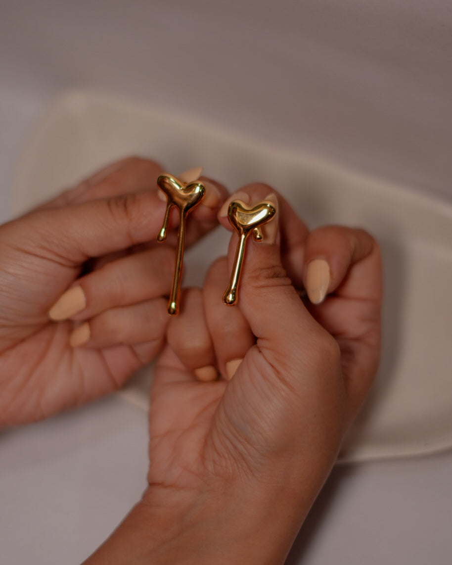 Melted Heart Earrings
