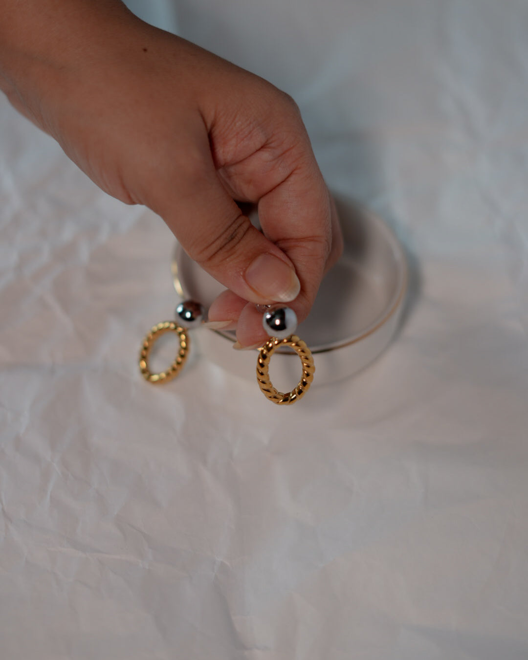 Metal Mix Hollow Earrings