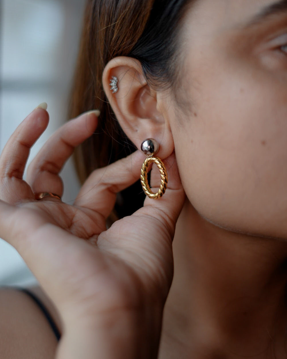 Metal Mix Hollow Earrings